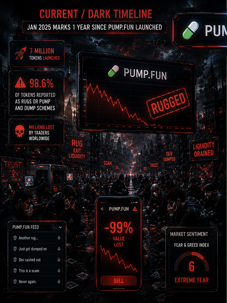 Dark Pump.fun memecoin timeline